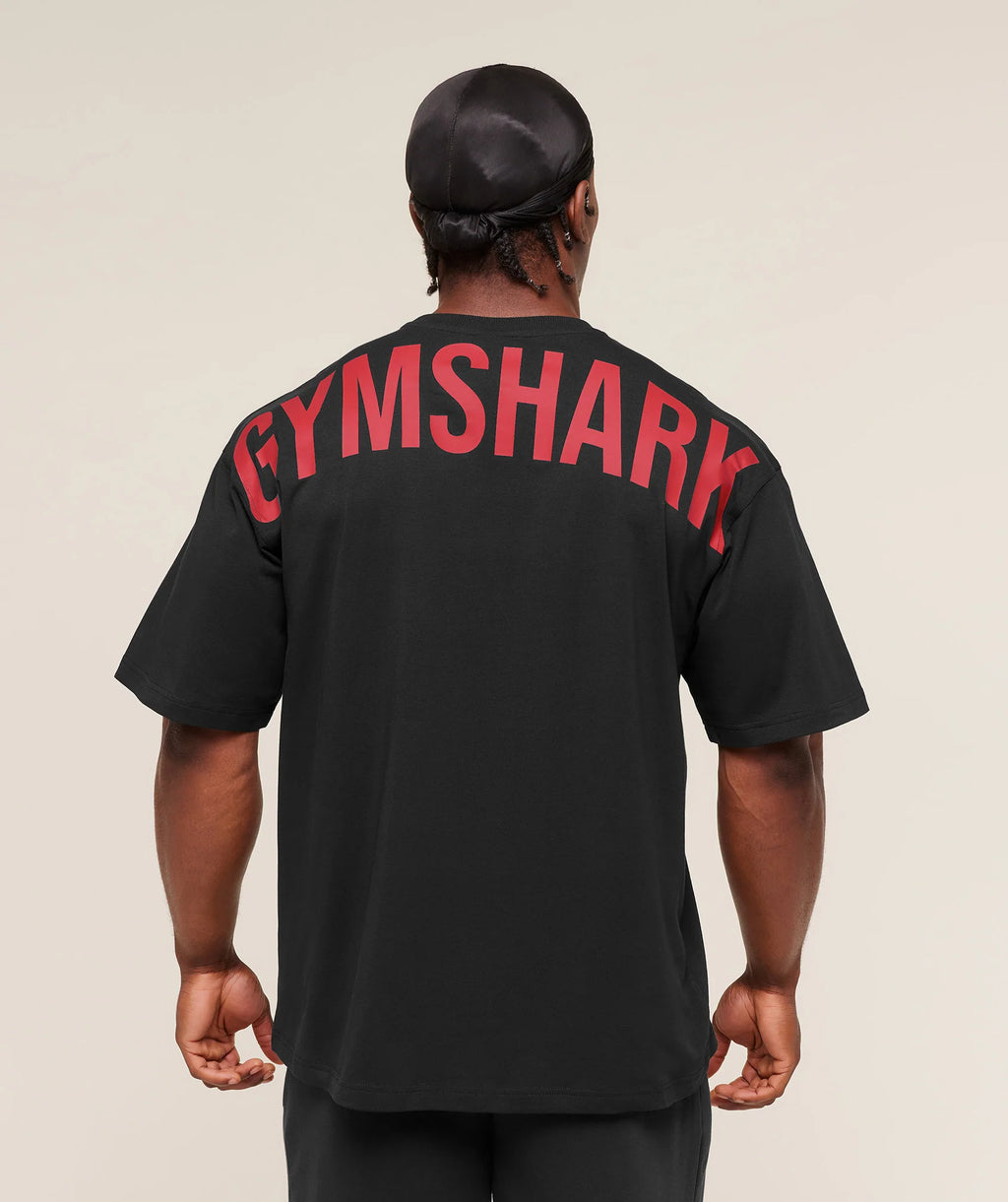 POWER T-SHIRT - Black/Conditioning Red